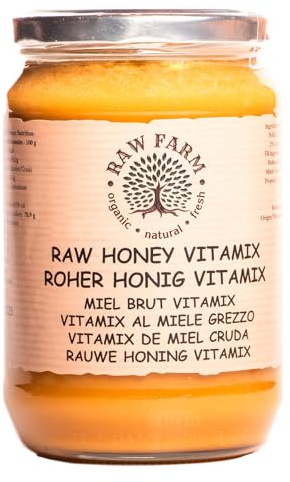 Raw Farm – Miel Vitamix con propóleo, polen, jalea real y cera de abeja – 900 g – Mezcla natural de productos apícolas