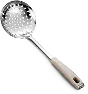 XXXXW Espumadera Colador Hot Skimmer Skimmer Spoon Stetrante de Malla de Acero Inoxidable Multi Utensilio Skimmer Skimmer ranurado con Mango ergonómico al vacío Coladores de Cocina