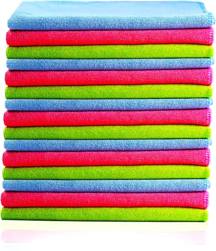 Glart 415P Chiffons microfibres 15 pièces 40x40 cm, sans peluches