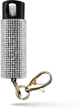 Guard Dog Security Bling it On Pepper Spray Keychain with Safety Twist Top Mini and Easy Carry Lightweight and Fashionable Maximum Police Strength OC Spray 16 Feet Range