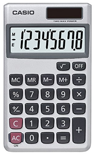 Casio SL-300SV, 8 Digit Pocket Calculator, Silver
