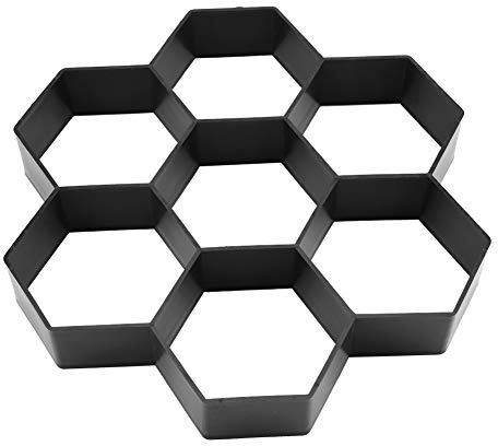 Entatial Moldes Hormigon Impreso, 29,5 x 28cm PP Moldes para Cemento, 7 Hexágonos Molde para Hacer Caminos, para Jardines, Patios Y Caminos