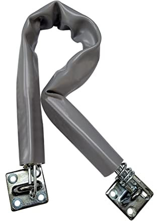 QCAA Extra schwere Sturm-Türkette, 50,8 cm Länge, Zinkdruckgusshalterung, satiniertes Chrom, Stahlhaken, Kunststoffrohr, 1 Packung, hergestellt in Taiwan