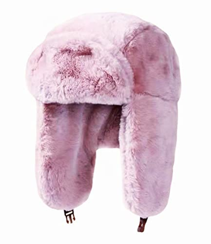 ANEWISH Damen Wintermützen mit Ohrenklappen,Fellmütze,Kunstfellmütze,Fliegermütze,Hält Warm Beim Skifahren,Schlittschuhlaufen und Anderen Outdoor-Aktivitäten Erhältlich Hellviolett