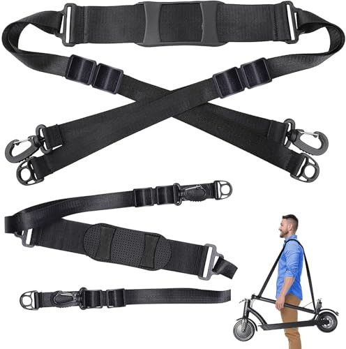 xianzhanEU 2 Stück Scooter Schultergurt, Schwarz Laufrad Tragegurt, Verstellbarer Roller Tragegurt, Laufrad Universal Tragbar, für Kinderfahrräder, Scooter Zubehör