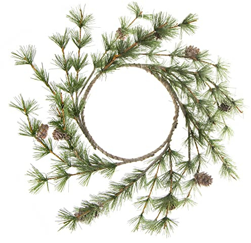 Logbuch-Verlag künstlicher Türkranz Lärchenzweige mit Zapfen - Weihnachten Kranz Wanddeko Türschmuck Weihnachtsdeko Ø 40 cm
