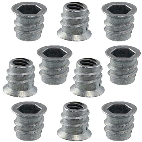 AERZETIX - C65795-10er-Set M8x10 mm Hohlzapfen - länge 12 mm - sechskant-schraubmuffe - möbelverbinder hohldübel - schrank dübel möbel - aus stahl