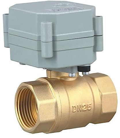 kezhai Dream 1 9-24V AC/DC Motorisierter Kugelhahn, DN25 Messing 2 Drähte Automatische Rückkehr NO Elektrischer Kugelhahn
