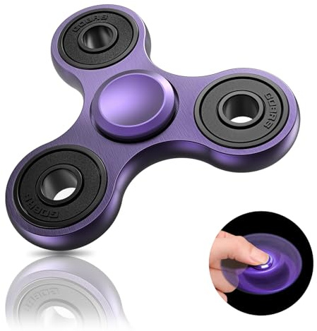 Coolden Fidget Spinner Metall Fidget Toys EDC Hand Spinner Hochwertig Schleuderzeit 2-5 Min Angst Anti Stress Spielzeug Geschenk für Kinder Erwachsene Edelstahl Finger Kreisel für Büro Schule Lila