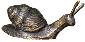 IDYL Bronze-Skulptur Schnecke mini gerade