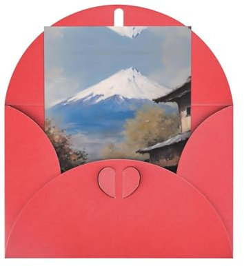 vacsAX Schöne Mount Fuji Druck handgefertigt alle Anlässe Grußkarte Sortiment, Geburtstagskarten, Hochzeitskarten, Trauerkarten
