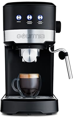 Gourmia 15-Bar Espresso Maker with Powerful Frothing Wand with 1.2L Removable Water Reservoir, Black
