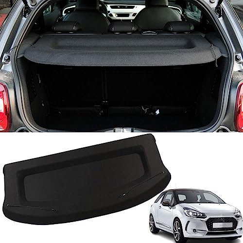 FUJIUM Auto Kofferraumabdeckung Rollo,für Citroen DS3 2010-2016,Laderaumabdeckung Kofferraum Schutz Abdeckung Gepä Ckraumabdeckung,Ausziehbar Kofferraumabdeckung Zubehör