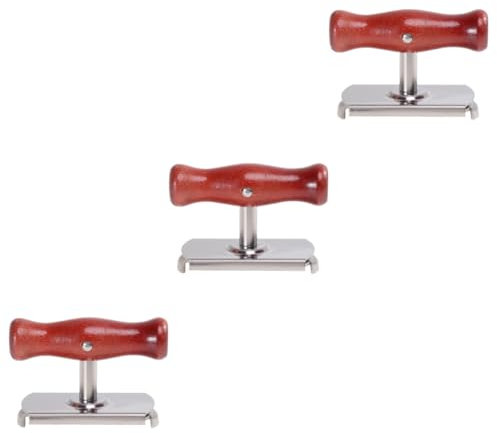 Cabilock 3piezas Abridor De Botellas De Acero Inoxidable Mango De Madera Ajustable Práctico Abridor De Tarros Para Uso Casa y Camping