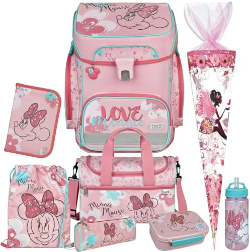 Generic Minnie Mouse Schulranzen-Set EasyFit 9tlg. mit Sporttasche, Schultüte, Brotdose und Trinkflasche