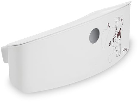 hauck Organizer für Alpha+, Beta+, Arketa Hochstuhl Aufbewahrungsbox mit Deckel zum Aufhängen, Einfache Befestigung an der Rückenlehne, Belastbar bis 3 kg, Leicht Abwischbar (Disney Pooh White)