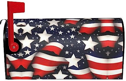 Bandiera americana stelle strisce stampa decorativa cassetta postale Wrap per casa giardino decorazione cassetta postale involucro copertura della cassetta delle lettere decorazione