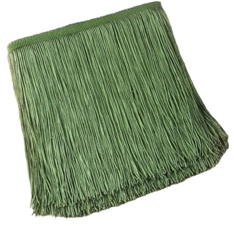 Blausky 20 cm x 5 m bred tofs fransad kant dansfransar sidenfransar fransar dekorationsband fransband fransar bård band för sömnad, för latinsk klänning underkläder gardiner, olivgrön