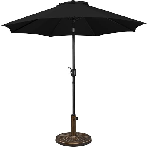 Yaheetech Parasol de Jardin 230cm/270cm avec Pied 10 KG Inclinable Extérieur, Cadre en Métal, Protection Solaire pour Terrasse Patio Piscine Balcon