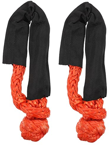 FUNOMOCYA 2 Grilletes de Cuerda para Remolque, Hdpe Negro, Funda Protectora, Fácil Apertura y Cierre, para Camiones y Náutica, 2 Piezas