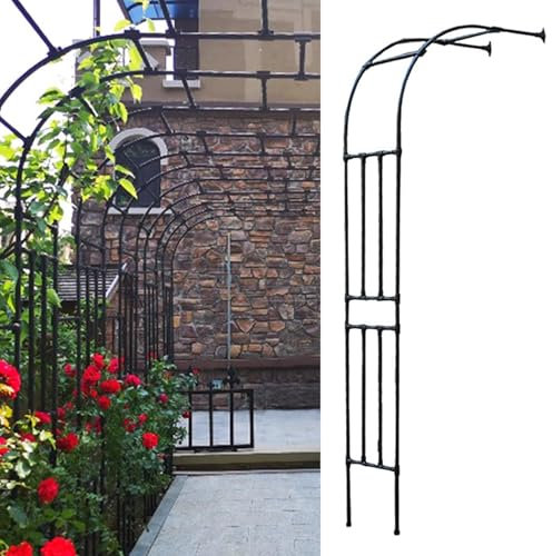 Yopappol Tonnelle de Jardin en Acier galvanisé, Support Mural Demi-Arche, pergola résistante aux intempéries, Treillis pour Plantes grimpantes, Support pour fête de Mariage(60x240x40CM/2.0x7.9x1.3ft)
