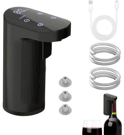 Pompe à vin – Distributeur de vin rechargeable par USB | Décanteur électrique | Pompe à whisky à quantité réglable Accessoires pour amateurs de liqueur hommes femmes maman papa frère