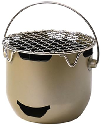 drburpily Barbacoa al aire libre, acero portátil, pequeña cocina al aire libre, almacenamiento de malla, hecho de material duradero, para acampar, barbacoas, verder, 304Grill Net + agarre