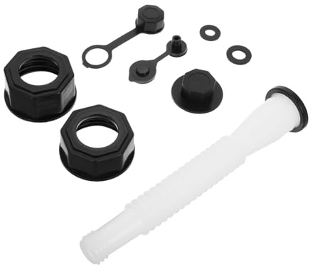 GANAZONO Kit Ricambio Tubo Filettato con Dado Esagonale per Taniche Benzina e Gasolio Beccuccio Flessibile con Ugello Antigoccia Installazione Rapida e Compatibilità
