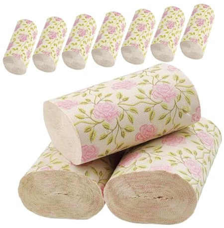 Hemobllo Carta Igienica di Bambù 10 Pezzi con Design Elegante a Rose Stampate, Polpa di Bambù Resistente e Multifunzionale per Uso in Uffici e Ristoranti