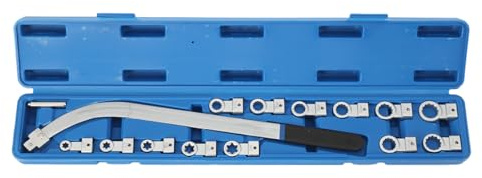 ECUTEE 15 Stük Hilfs Riemenspanner Werkzeug Set, Universal Serpentin Zahnriemenschlüssel für Zahnriemen Spannriemen Spannrollen, Schraubenschlüssel Set with Riegel 5 Torx-Adapter 8 Zwölfkant-Adapter