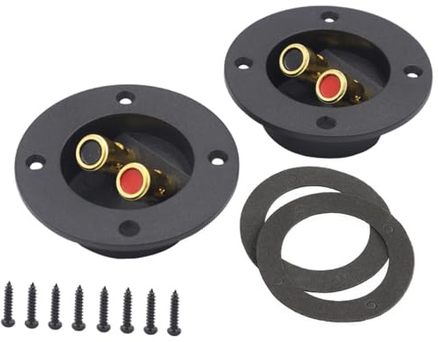 WATIIFUFU 2 pezzi Terminali per Casse Acustiche Auto Connettori per Subwoofer Vie Morsettiera Resistente Calore e Corrosione Facile Installazione per Impianti Audio Auto Casa e Barche