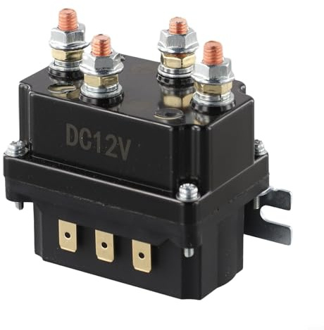 Jonikuper Solenoide de control de cabrestante de 12 V 500 A compatible con relé compatible con ATV UTV cortacésped tractor de jardín con control remoto e interruptor remoto doble