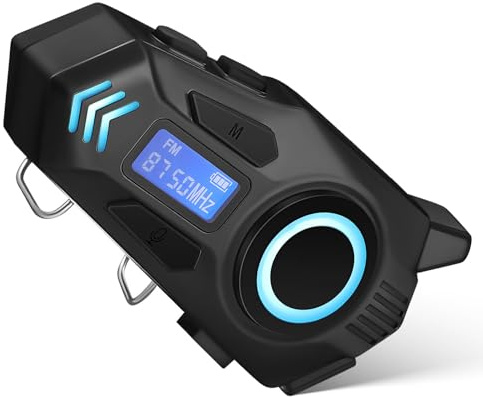 BELLIFFY Auriculares de Casco Dos en uno Casco Bici Sistema de comunicación de Motocicletas ABS Black