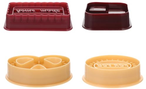 VICASKY Set da 2 Stampi per Biscotti e Tagliabiscotti in Plastica 8 Pezzi per Dessert Creativi Forniture per Dolci Fatti in Casa Adatti per Preparazioni e Decorazioni Personalizzate