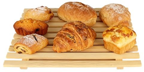 Taglieri Per Pane In Legno | Antiscivolo Grande Capacità Forniture da Forno in Legno - Tagliere Di Servizio In | Per Impastare Pasta, Cuocere, Affettare, Spezzare Pagnotta, Toast E Carne