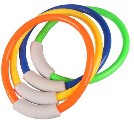 Parliky Anelli da Immersione per 4 Pezzi Colorati Giocattoli Subacquei per Piscina Addestramento Nuoto e Salti Accessori Immersione Subacquea per Principianti