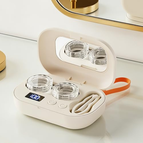 Ultrasonic Portable Travel Contact Lens Case Kit, Portable Contact Lens Cleaner Machine, Practical And Hygienic For Home, Gym, Sports, Running, Fitness, Outdoor Tour, Offices, Hotel