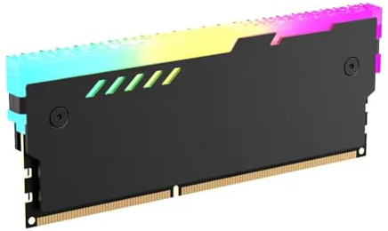 Hipzeepo Dissipatore di per RAM Aura SYNC DDR4 DDR3 da 5 V A 3 Pin con Cuscinetto Termico in Silicone per Computer Desktop, PC, Memoria, Nero