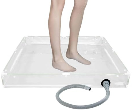 Manolyee Portable Shower Pan | Portable PVC Bathing Tray,Outdoor Shower Base Floor | for Indoor Outdoor RV Car Camping Trucker Trailer Motorhome Hiking Beach