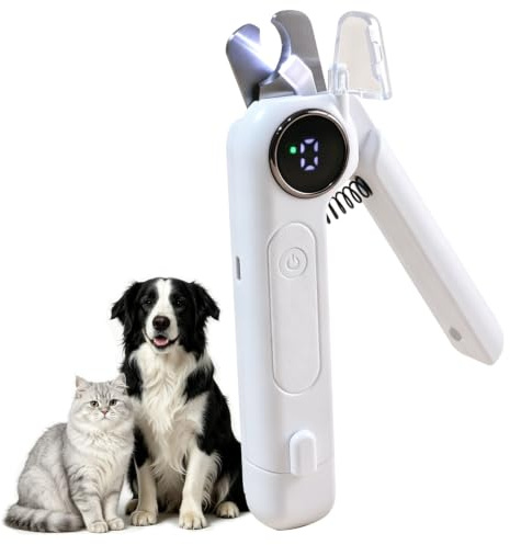 Yizhet Cortaúñas 2-en-1 para Perros y Gatos con Luz LED y Lima