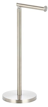 MSV Toilettenpapierhalter Stehend BxHxT: 15x43x15cm freistehender Papierrollenhalter in Edelstahl-Optik Edler Rollenhalter für WC-Rollen als Ersatzrollenhalter verchromt, Silber, Grey