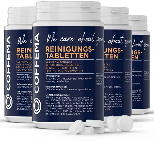 Coffema Reinigungstabletten (2 g) - 4 x 100 Tabs - für die professionelle Reinigung von Kaffeemaschinen und Kaffeevollautomaten - entfettet und reinigt
