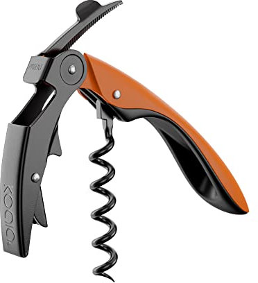 Koala Spain Sacacorchos High Tech de Dos Tiempos, Pestaña Automática Patentada, Color Naranja