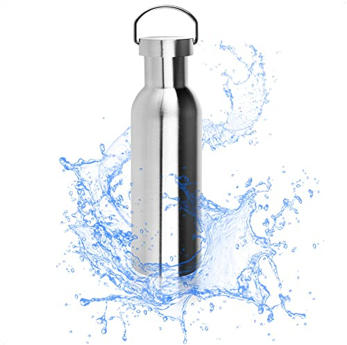 Robin Goods® Edelstahl-Trinkflasche mit Henkel | hochwertige Thermo-Campingflasche - bruchsicher und BPA-frei - doppelwandig 750 ml