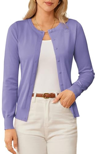 Grace Karin Women's Classic Long Sleeve Knit Cardigan Sweaters Casual Open Front Button Down Cardigan S-3XL