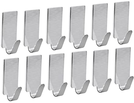 Alipis 24 Piezas Perchero Metálico Para Ropa Perchero Para Dormitorio Colgador Adhesivo Fuerte Percha Sin Rastro Para Baño Gancho Montado En La Pared Metal Paquete