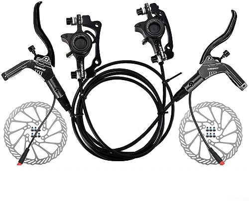 Scheibenbremse für Rotor, Fahrrad Hydraulische Scheibenbremse Set, Fahrrad Bremsen Set, Elektrofahrrad Cut Off Bremshebel mit für Rotor, Schwarz