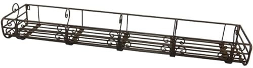 ecosoul Blumenkasten Passio Metall Blumenwandkorb H/B/T 21/110/28 cm Eisen, dunkelrostfarben lackiert zur Befestigung an der Außenwand Wandhalterung länglich rechteckig