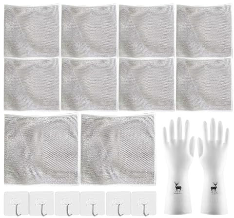 Chiffons à récurer pour vaisselle, superbe décontamination, chiffons de cuisine à récurer, chiffons réutilisables, pour cuisine, salle de bain, sol, table, fenêtre