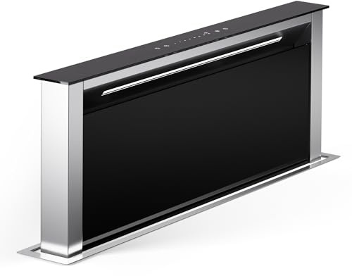 Cappa aspirante Klarstein 75 cm, cappa aspirante da cucina a scomparsa, cappa aspirante da cucina a ricircolo 2 in 1, portata d'aria 576 m³/h, cappa aspirante con luce LED e pannello touch, nero